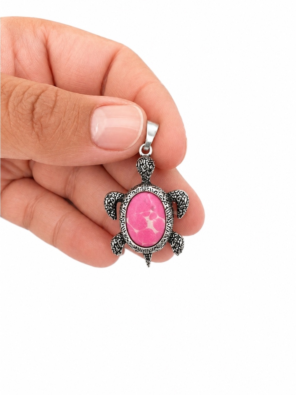Pink Turtle Pendant Necklace - Women Jewelry
